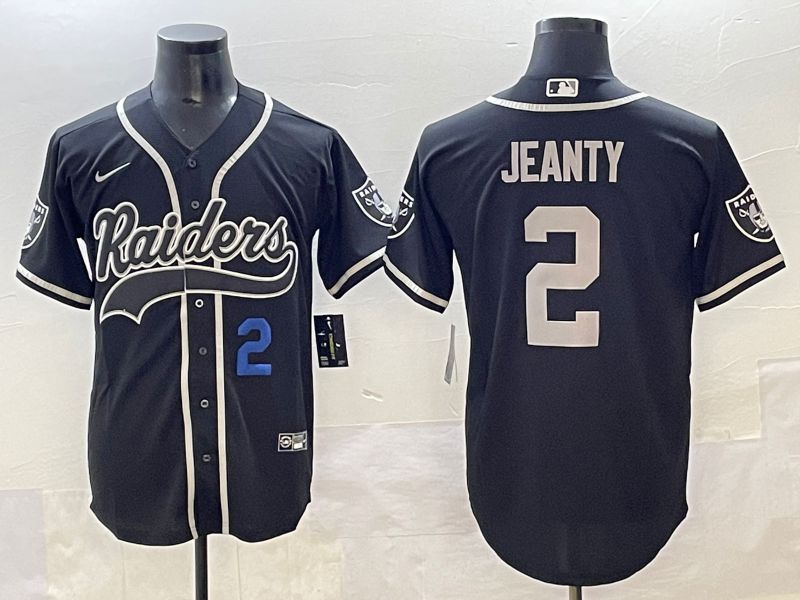 Men 2025 Oakland Raiders #2 Jeanty Black Joint Name Nike Limited NFL Jersey style 15